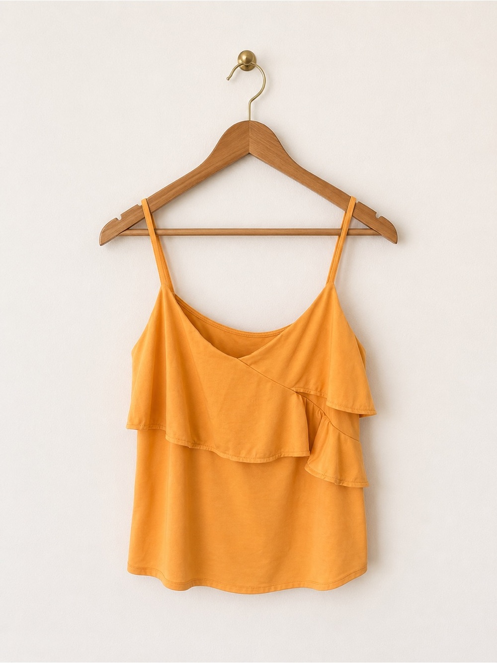 H&M Orange Ruffle-Front Spaghetti Strap Tank - Picture 1 of 4